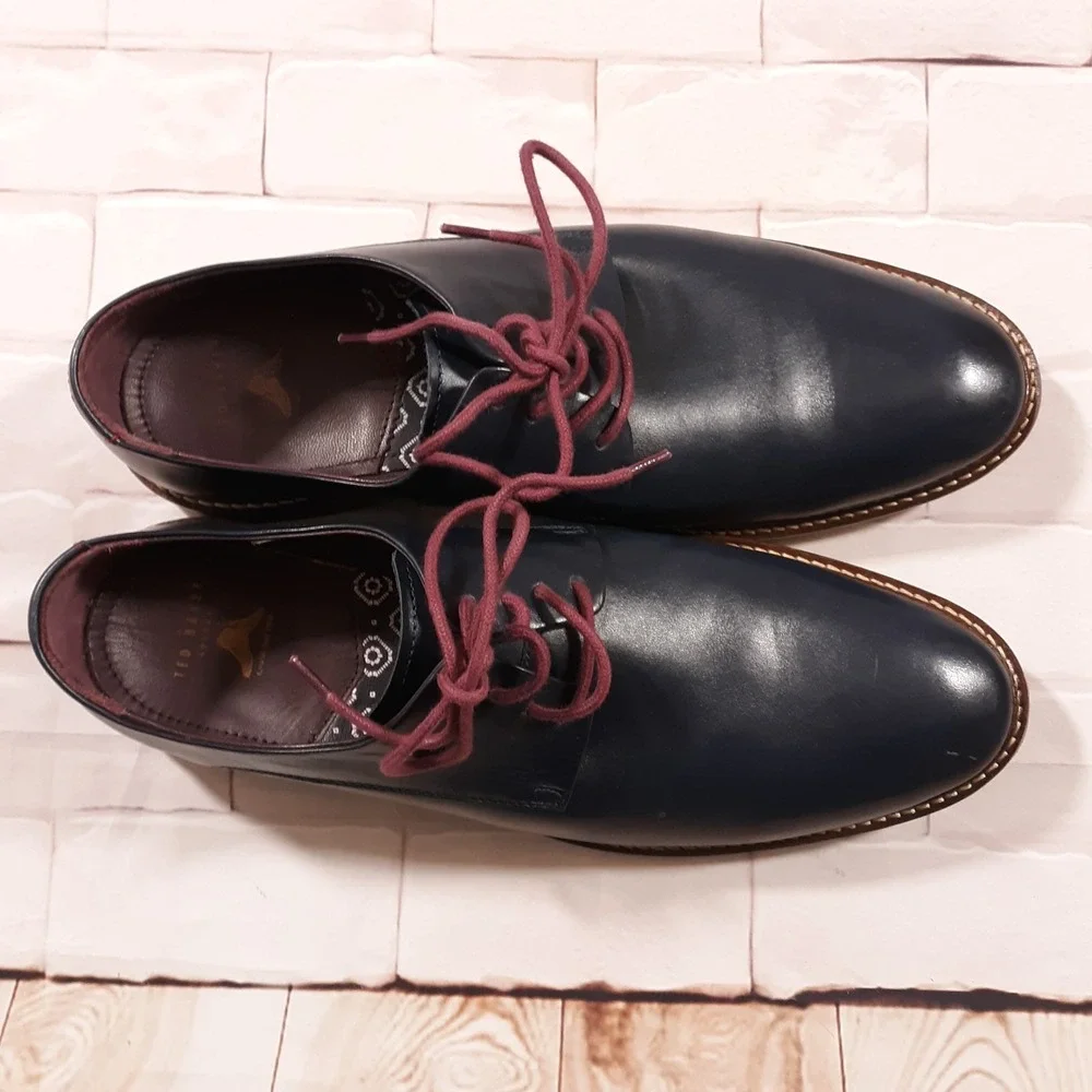 Ted‎ Baker London Oxford Leather Dress Shoes Mens Size US 10 Blue